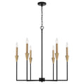 Capital Lighting 451961AB Aged Brass,Black 29''w X 30.50''h 6-light Chandelier In Black And Aged Brass With Interchangeable White Or Aged Brass Candle Sleeves Image 1