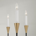 Capital Lighting 451961AB Aged Brass,Black 29''w X 30.50''h 6-light Chandelier In Black And Aged Brass With Interchangeable White Or Aged Brass Candle Sleeves Image 3