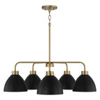 Capital Lighting 452051AB Aged Brass,Black 30''w X 9.50''h 5-light Chandelier In Aged Brass And Black Image 3