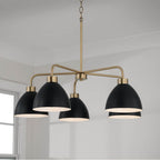 Capital Lighting Ross 30''w X 9.50''h 5-light Chandelier In Aged Brass And Black