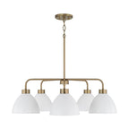 Capital Lighting 452051AW Aged Brass,White 30''w X 9.50''h 5-light Chandelier In Aged Brass And White Image 3
