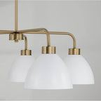 Capital Lighting 452051AW Aged Brass,White 30''w X 9.50''h 5-light Chandelier In Aged Brass And White Image 4
