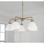 Capital Lighting Ross 30''w X 9.50''h 5-light Chandelier In Aged Brass And Black
