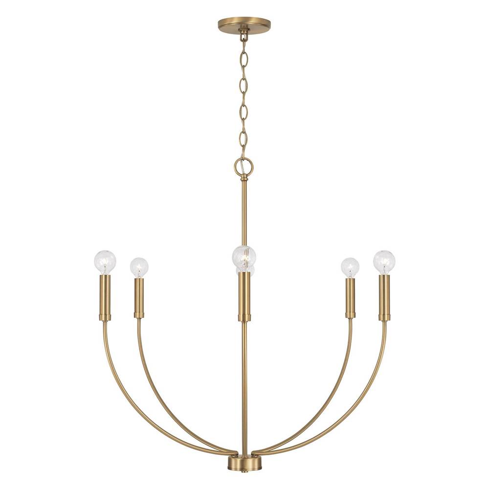 Capital Lighting 452161AD Aged Brass 30.25''w X 29.50''h 6-light Chandelier In Aged Brass Image 3