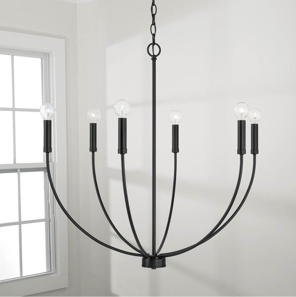 Capital Lighting Ansley 30.25''w X 29.50''h 6-light Chandelier In Aged Brass