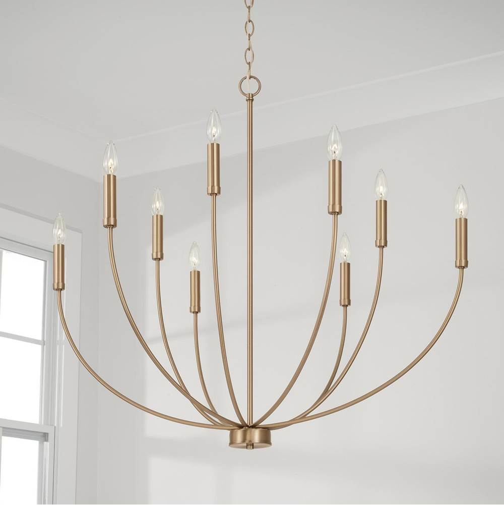 Capital Lighting Ansley 35.25''w X 32.50''h 8-light Chandelier In Aged Brass