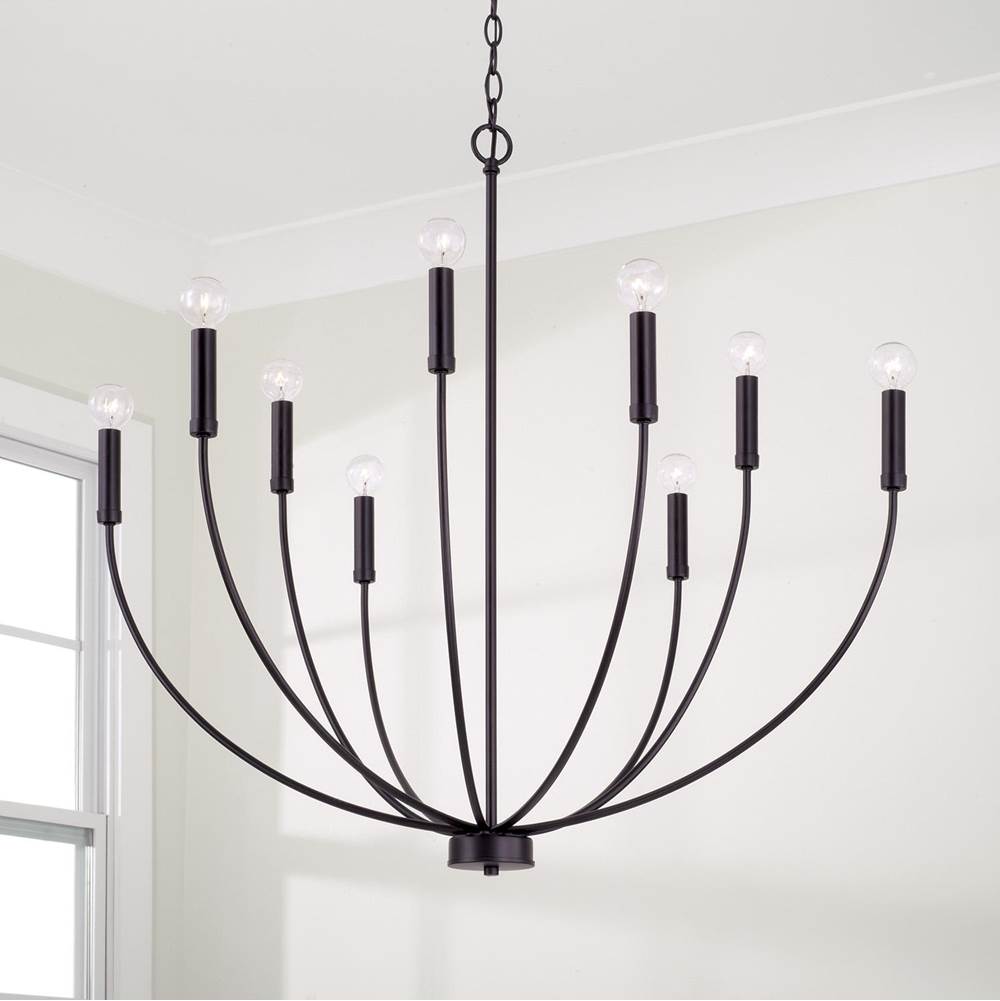 Capital Lighting 452191MB Matte Black 35.25''w X 32.50''h 8-light Chandelier In Matte Black Image 7