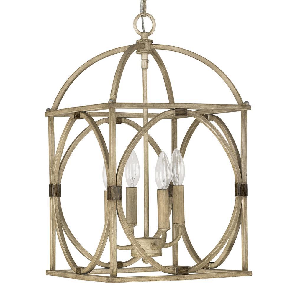 Capital Lighting Surrey 12'' W X 21'' H 4-light Lantern Foyer Pendant In French Oak