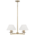 Capital Lighting 452241AD Aged Brass 29.75''w X 19.75''h 4-light Chandelier In Aged Brass With White Fabric Stay-straight Shades And Interchangeable Clear Or Tortoise Shell Bobeches Image 1
