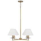 Capital Lighting 452241AD Aged Brass 29.75''w X 19.75''h 4-light Chandelier In Aged Brass With White Fabric Stay-straight Shades And Interchangeable Clear Or Tortoise Shell Bobeches Image 1