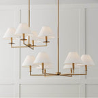 Capital Lighting 452241AD Aged Brass 29.75''w X 19.75''h 4-light Chandelier In Aged Brass With White Fabric Stay-straight Shades And Interchangeable Clear Or Tortoise Shell Bobeches Image 5