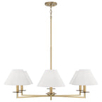Capital Lighting 452261AD Aged Brass 39.75''w X 19.75''h 6-light Chandelier In Aged Brass With White Fabric Stay-straight Shades And Interchangeable Clear Or Tortoise Shell Bobeches Image 4