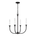 Capital Lighting 452341BI Black Iron 21.25''w X 25''h 4-light Chandelier In Black Iron With Interchangeable White Or Black Iron Candle Sleeves Image 1