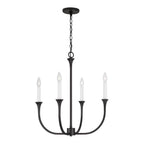 Capital Lighting 452341BI Black Iron 21.25''w X 25''h 4-light Chandelier In Black Iron With Interchangeable White Or Black Iron Candle Sleeves Image 1