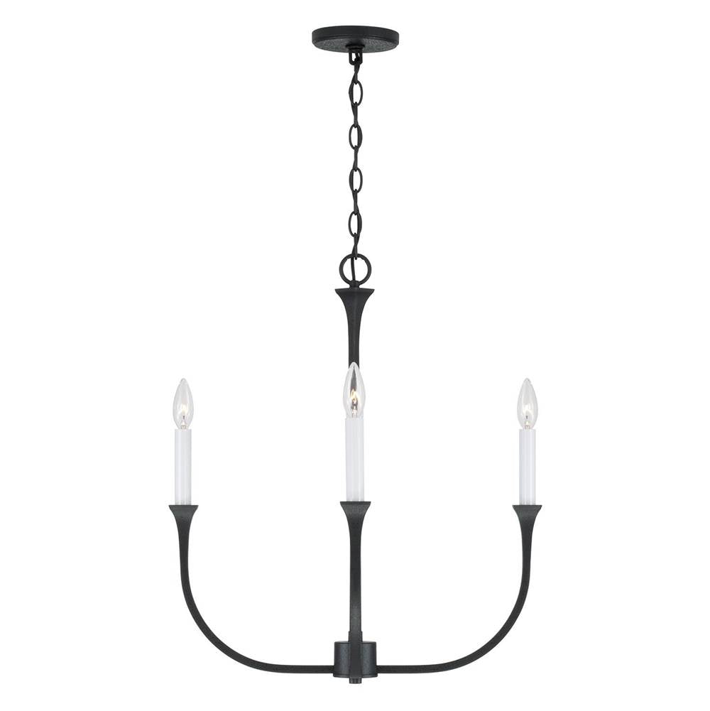 Capital Lighting 452341BI Black Iron 21.25''w X 25''h 4-light Chandelier In Black Iron With Interchangeable White Or Black Iron Candle Sleeves Image 4