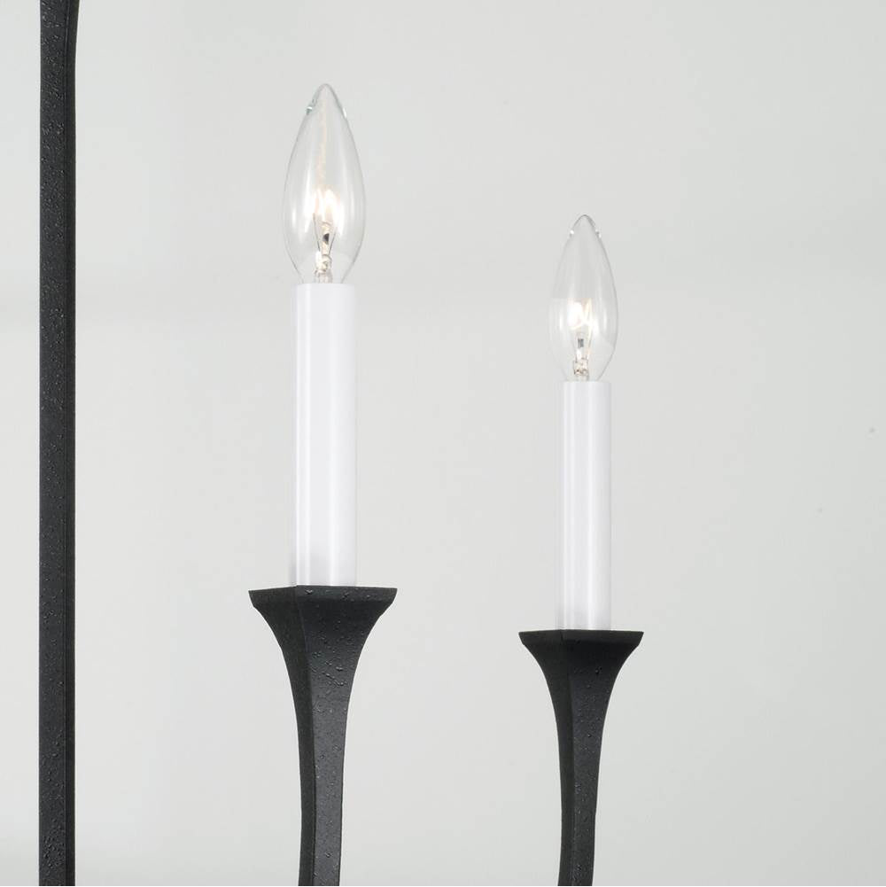 Capital Lighting 452341BI Black Iron 21.25''w X 25''h 4-light Chandelier In Black Iron With Interchangeable White Or Black Iron Candle Sleeves Image 5