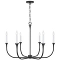Capital Lighting 452361BI Black Iron 32''w X 24''h 6-light Chandelier In Black Iron With Interchangeable White Or Black Iron Candle Sleeves Image 1