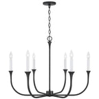 Capital Lighting 452361BI Black Iron 32''w X 24''h 6-light Chandelier In Black Iron With Interchangeable White Or Black Iron Candle Sleeves Image 1