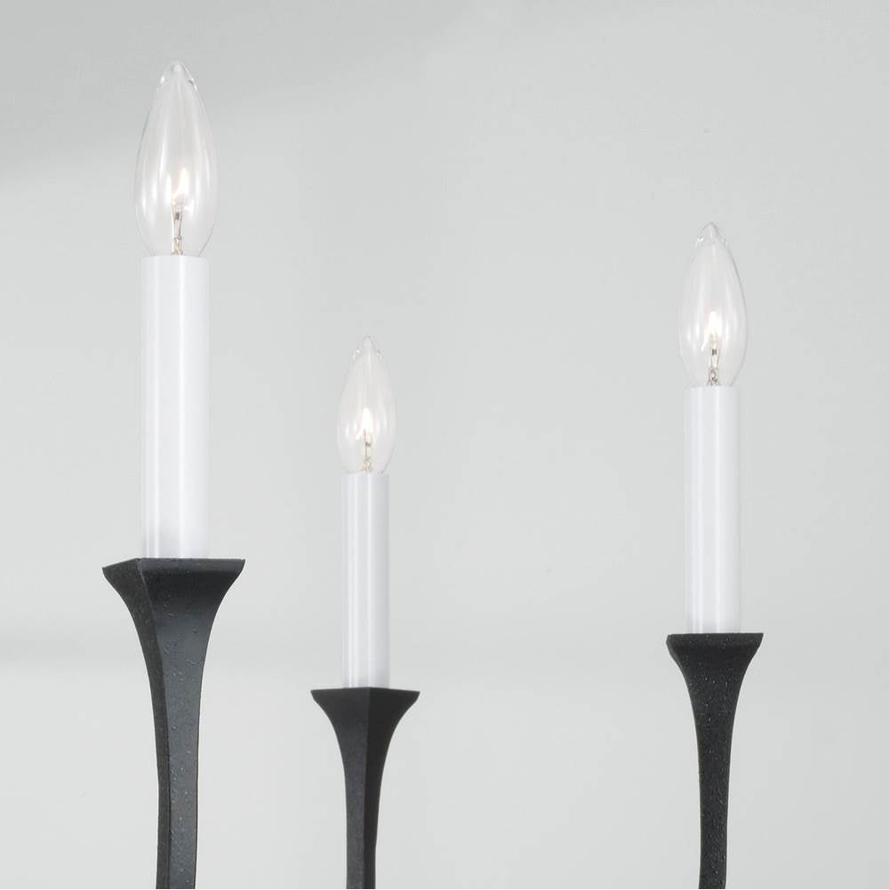Capital Lighting 452361BI Black Iron 32''w X 24''h 6-light Chandelier In Black Iron With Interchangeable White Or Black Iron Candle Sleeves Image 5