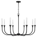 Capital Lighting 452381BI Black Iron 38''w X 25''h 8-light Chandelier In Black Iron With Interchangeable White Or Black Iron Candle Sleeves Image 1