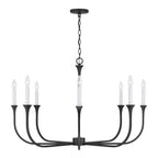 Capital Lighting 452381BI Black Iron 38''w X 25''h 8-light Chandelier In Black Iron With Interchangeable White Or Black Iron Candle Sleeves Image 3