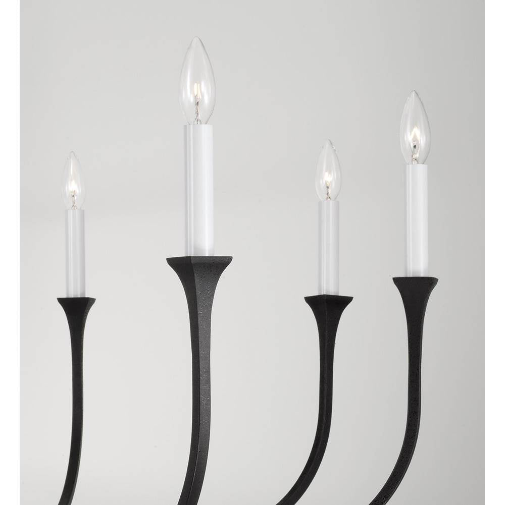 Capital Lighting 452381BI Black Iron 38''w X 25''h 8-light Chandelier In Black Iron With Interchangeable White Or Black Iron Candle Sleeves Image 4