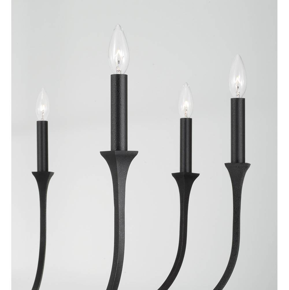 Capital Lighting 452381BI Black Iron 38''w X 25''h 8-light Chandelier In Black Iron With Interchangeable White Or Black Iron Candle Sleeves Image 7