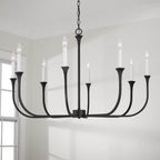Capital Lighting 452381BI Black Iron 38''w X 25''h 8-light Chandelier In Black Iron With Interchangeable White Or Black Iron Candle Sleeves Image 6