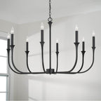 Capital Lighting 452381BI Black Iron 38''w X 25''h 8-light Chandelier In Black Iron With Interchangeable White Or Black Iron Candle Sleeves Image 5