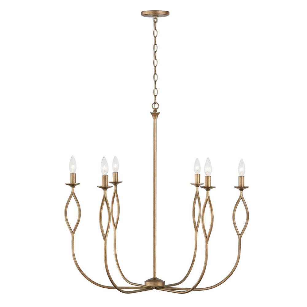 Capital Lighting 452562ML Mystic Luster 30.50''w X 32''h 6-light Chandelier In Mystic Luster Image 1