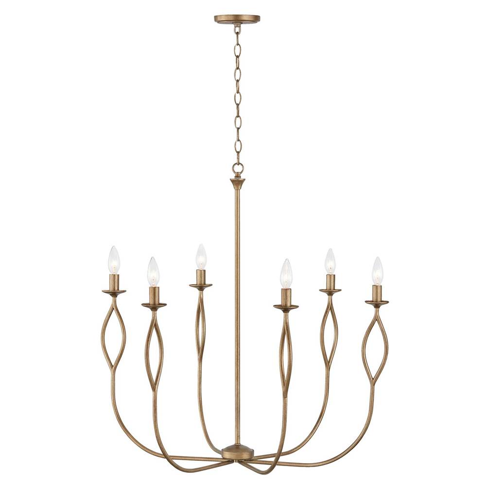 Capital Lighting 452562ML Mystic Luster 30.50''w X 32''h 6-light Chandelier In Mystic Luster Image 3