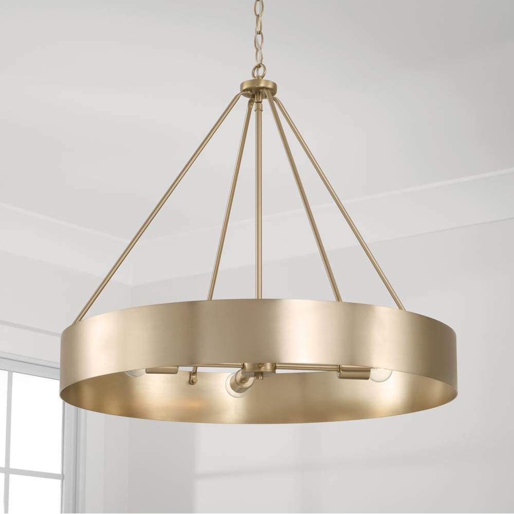 Capital Lighting Weller 27.50''w X 24.25''h 4-light Modern Circular Metal Chandelier In Matte Brass
