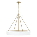 Capital Lighting 453041RE Matte Brass,White 27.50''w X 24.25''h 4-light Modern Circular Metal Chandelier In Matte White With Painted Matte Brass Interior Image 2