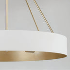 Capital Lighting 453041RE Matte Brass,White 27.50''w X 24.25''h 4-light Modern Circular Metal Chandelier In Matte White With Painted Matte Brass Interior Image 3