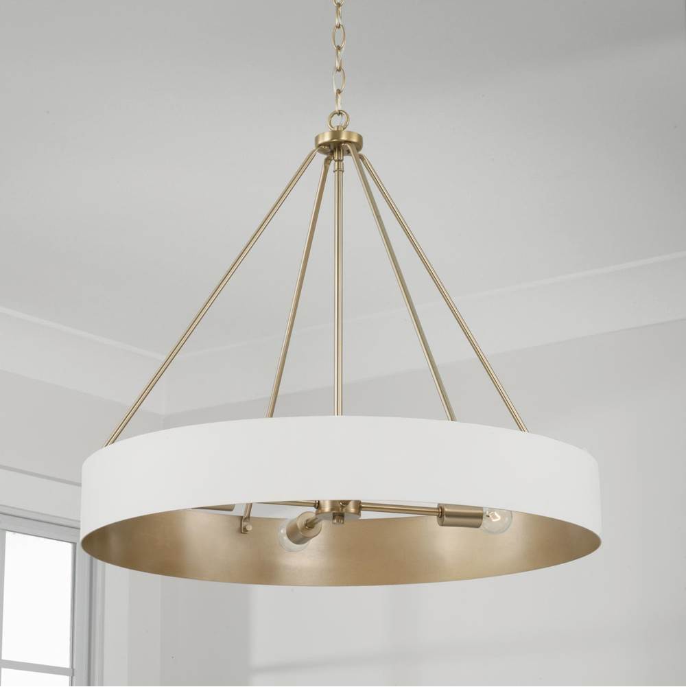 Capital Lighting Weller 27.50''w X 24.25''h 4-light Modern Circular Metal Chandelier In Matte Brass