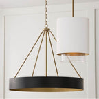 Capital Lighting 453041RK Matte Brass,Black 27.50''w X 24.25''h 4-light Modern Circular Metal Chandelier In Matte Black With Painted Matte Brass Interior Image 4