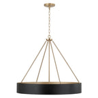 Capital Lighting 453041RK Matte Brass,Black 27.50''w X 24.25''h 4-light Modern Circular Metal Chandelier In Matte Black With Painted Matte Brass Interior Image 2