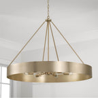 Capital Lighting Weller 35.75''w X 27.25''h 6-light Modern Circular Metal Chandelier In Matte Brass