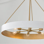 Capital Lighting 453061RE Matte Brass,White 35.75''w X 27.25''h 6-light Modern Circular Metal Chandelier In Matte White With Painted Matte Brass Interior Image 5