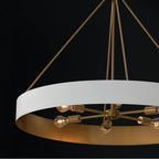 Capital Lighting 453061RE Matte Brass,White 35.75''w X 27.25''h 6-light Modern Circular Metal Chandelier In Matte White With Painted Matte Brass Interior Image 6