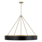 Capital Lighting 453061RK Matte Brass,Black 35.75''w X 27.25''h 6-light Modern Circular Metal Chandelier In Matte Black With Painted Matte Brass Interior Image 2