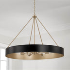 Capital Lighting Weller 35.75''w X 27.25''h 6-light Modern Circular Metal Chandelier In Matte Brass