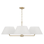 Capital Lighting 453241MA Matte Brass 39.25''w X 15.25''h 4-light Chandelier In Matte Brass With White Fabric Shades And Glass Diffusers Image 3