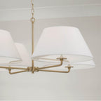 Capital Lighting 453241MA Matte Brass 39.25''w X 15.25''h 4-light Chandelier In Matte Brass With White Fabric Shades And Glass Diffusers Image 5