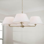 Capital Lighting 453241MA Matte Brass 39.25''w X 15.25''h 4-light Chandelier In Matte Brass With White Fabric Shades And Glass Diffusers Image 4