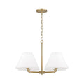 Capital Lighting 453242MA Matte Brass 27''w X 15''h 4-light Chandelier In Matte Brass With White Fabric Shades And Glass Diffusers Image 1
