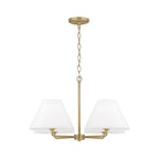 Capital Lighting 453242MA Matte Brass 27''w X 15''h 4-light Chandelier In Matte Brass With White Fabric Shades And Glass Diffusers Image 1