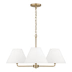 Capital Lighting 453242MA Matte Brass 27''w X 15''h 4-light Chandelier In Matte Brass With White Fabric Shades And Glass Diffusers Image 2