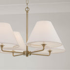 Capital Lighting 453242MA Matte Brass 27''w X 15''h 4-light Chandelier In Matte Brass With White Fabric Shades And Glass Diffusers Image 3