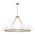 Capital Lighting 453281MA Matte Brass 44.75''w X 20.50''h 8-light Circular Chandelier In Matte Brass With White Fabric Shades And Glass Diffusers Image 1